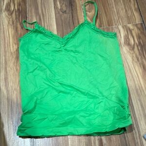 Green Lace Trim Cami Top